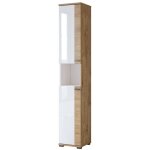 Meublorama - colonne de salle de bain collection balea ? 2 portes et 1 niche, coloris blanc et chêne Meublorama - colonne de salle de bain collection balea ? 2 portes et 1 niche, coloris blanc et chêne