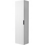 Colonne de salle de bain flow 136 cm blanche, fa�ades rainur�es, fermeture amortie