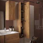 Colonne de salle de bain suspendue mercure couleur chne 26x138h cm - salemi