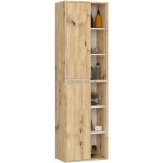 Colonne salle de bains vami suspendu ch�ne artisan et cachmire 50 cm 2 portes 10 �tag�res 50x30x170 cm ...