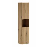 Colonne salle de bain vano ? 2 portes + 1 niche ? ch�ne ? l30 � p25 � h140 cm ? � suspendre