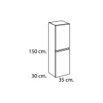 Eiffel art construction - colonne suspendu meuble salle de bain blanc lansvo nieve