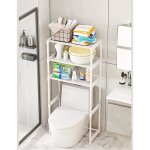 Colonne de toilette, tagre de salle de bain, meuble wc au - dessus des toilettes  3 niveaux, barre ...