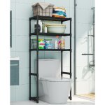 Colonne de toilette, tagre de salle de bain, meuble wc au - dessus des toilettes  3 niveaux, barre ...