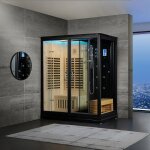 Boreal sauna - combi sauna infrarouge douche hammam boreal ir - h 180g black - gauche