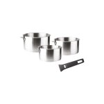 Combi set de 3 casseroles 16 - 18 - 20 cm + 1 poignee noir - lacor