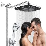 Combinaison de douchette, ensemble de douche rectangulaire de 12 pouces, pomme de douche � 4 modes, pomme ...