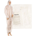 Combinaison de protection blanche, xxl, non tiss�e, avec capuche, 1 pi�ce.
