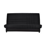 Beija banquette clic - clac 3 places - comfort bultex - l 192 x p 95 cm - tissu noir