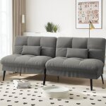 Comhoma - canap d'angle pliant multifonctionnel 3 places en forme de l, dhoussable, dossier rglable ...