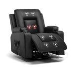 Fauteuil relaxation en tissu avec fonction inclinable, recliner chair, pivotant  360 , 2 poches latrales ...