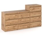 Commode 160 cm - ch�ne wotan - 10 tiroirs - design moderne - beaucoup d'espace de rangement