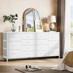 Commode, 160cm commode de chambre  coucher 14 tiroirs en tissu, meuble tv, tlviseur, meuble de rangement ...