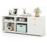 Commode avec 2 tiroirs, 4 cubes, 108 x 39 x 50 cm, pieds r�glables, vitrine basse autoportante, meuble ...