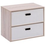 Commode 2 tiroirs paniers  dress up  50cm beige