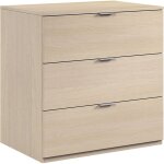 M&s - commode 3 tiroirs 77x38x80 cm dcor chne clair