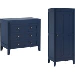 Commode 3 tiroirs et armoire 1 porte vox milenne bleu