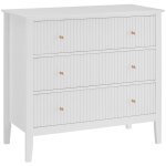 Commode 3 tiroirs en mdf - blanc - nariva
