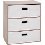 Commode 3 tiroirs paniers  dress up  50cm beige