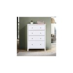 Ebuy24 - commode 4 tiroirs 82x39, 5x120 cm en pin blanc - chilom