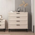 Toscohome - commode avec 4 tiroirs en cachemire et pieds noirs 90x45x90h cm - styril