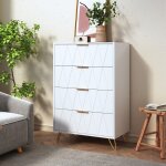 Commode 4 tiroirs, commode chambre, meuble de rangement scandinave, pieds mtalliques pour armoire, pour ...