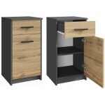 Commode - 4 tiroirs - panneau stratifi - pieds en htre - design lgant - dimensions 112x80x40 cm