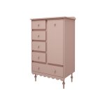 Commode 5 tiroirs 1 porte wood luck babushka rose