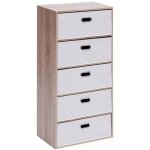 Commode 5 tiroirs paniers  dress up  100cm beige