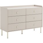 Commodes 6 tiroirs ? beige et dor� - lunaor