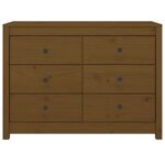 Commode 6 tiroirs en bois de pin massif 100cm ? collection kaskita - marron