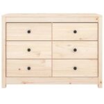 Commode 6 tiroirs en bois de pin massif 100cm ? collection kaskita - naturel