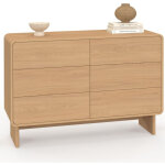 Commode 6 tiroirs capucine 110 cm fa�on h�tre design arrondi