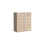 M&s - commode 7 tiroirs 90x40x106 cm chêne blanchi - klak M&s - commode 7 tiroirs 90x40x106 cm chêne blanchi - klak