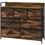 Commode � 7 tiroirs en tissu, anti - basculement, meuble de rangement avec structure en fer, poign�es ...