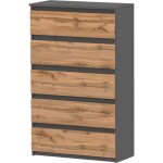 Commode 70 cm - gris wotan - spacieuse - style loft - id�ale pour le salon