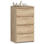 Akord - commode cl4 chne sonoma 40 cm 4 tiroirs faade chne sonoma 40x35x74 cm