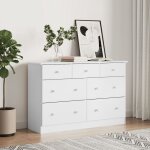Commode alta blanc 112x35x73 cm bois massif de pin Commode alta blanc 112x35x73 cm bois massif de pin