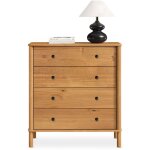 Commode apoana 4 tiroirs en bois massif - coloris chne