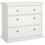 Commode arika, 4 tiroirs, ouverture coulissante, 48. 5x96. 2x86. 9h cm blanc