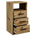 Artisan - buffet avec 3 tiroirs et tagre meuble de rangement style contemporain - 40 x 35 x 75 cm
