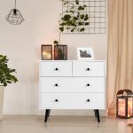 Commode armoire de rangement moderne 4 tiroirs bois rangement kits anti - renversement blanc cw55598