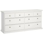 Commode asiagela, 8 tiroirs, ouverture coulissante, 48, 5x183, 4x86, 88h cm blanc