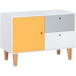 Petits - meubles - commode basse 1 porte 2 tiroirs vox concept jaune