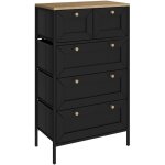 Commode belaro, noir, 56x95cm avec 5 tiroirs vicco