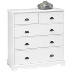 Commode blanche 5 tiroirs style anglais l 96. 2 h 97. 4 p 42. 5 cm