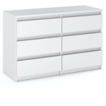 Commode blanche avec 6 tiroirs, meuble tv de 100 cm, meuble de salon, buffet, armoire Commode blanche avec 6 tiroirs, meuble tv de 100 cm, meuble de salon, buffet, armoire