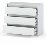 Commode blanche 80 cm 3s meuble tv meuble pour salon chambre loft