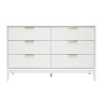Miliboo - commode blanche mat et mtal dor 6 tiroirs l120 cm giana
