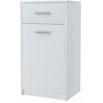 Buffet avec 1 porte et 1 tiroir blanc - meuble de rangement style contemporain - 40 x 35 x 75 cm